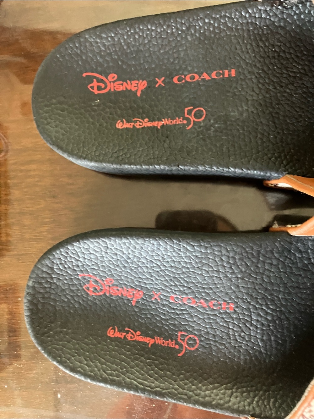 New Coach Disney Mickey Mouse Brown Signature Slide Sandals - Womens - Picture 2 of 4